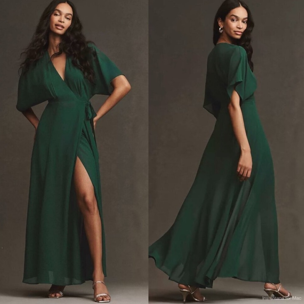 NEW Reformation Winslow dress in emerald 0